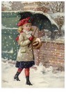A.N.B.  - 
Mädchen geht durch den Schnee -
Postkaarten-set - 
1C0225-1