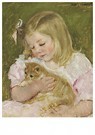 Mary Cassatt (1844-1926)  - 
Sara hält eine Katze -
Postkaarten-set - 
A16864-1