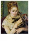 Auguste Renoir (1841-1919)  - 
Frau mit einer Katze -
Postkaarten-set - 
A20181-1