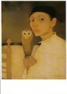 Jan Mankes (1889-1920)  - 
J. Mankes/Zelfportret met uil -
Boeken, schrijfwaren, etc.-set - 
PC088-1