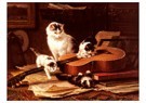 H. Ronner-Knip (1821-1909)  - 
Playing with the guitar -
Wenskaarten-set - 
QA391-1